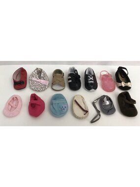 18” Doll Single Shoe Lot Includes 13 Single Shoes Variety Of Brands